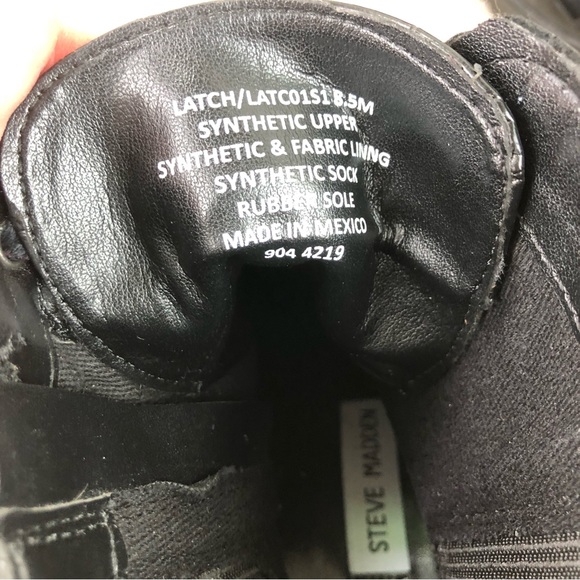 Steve Madden Latch Croc Embossed Black Combat Lace Up Boots Size 8.5 - Picture 12 of 13